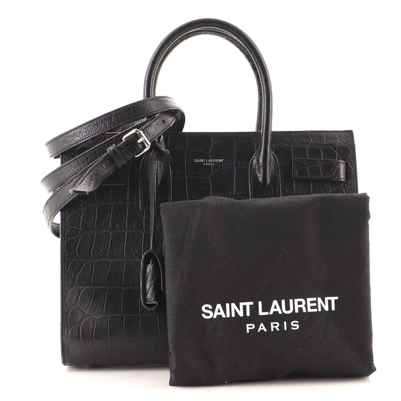YLS SAC DE JOUR CROCODILE-EMBOSSED HANDBAG
