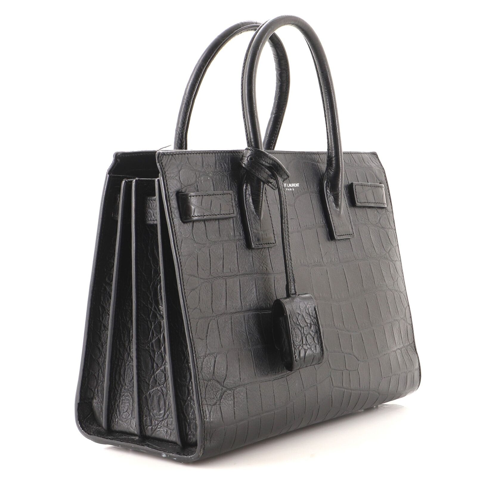 YLS SAC DE JOUR CROCODILE-EMBOSSED HANDBAG