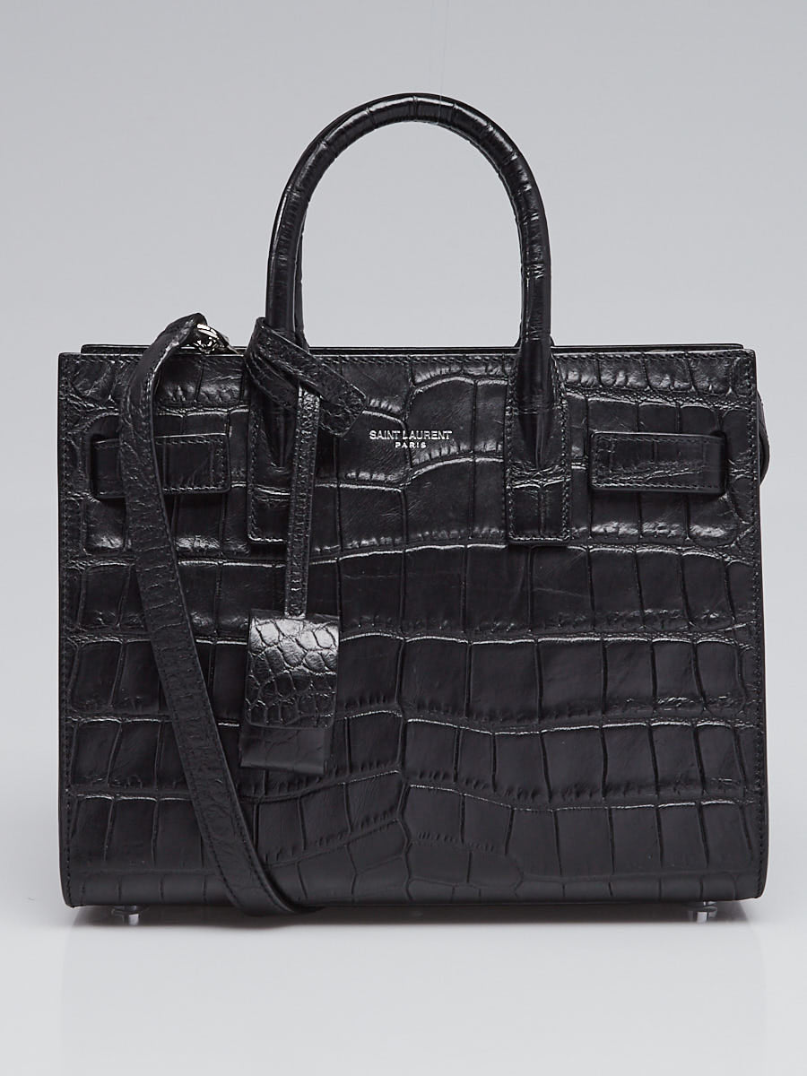 YLS SAC DE JOUR CROCODILE-EMBOSSED HANDBAG