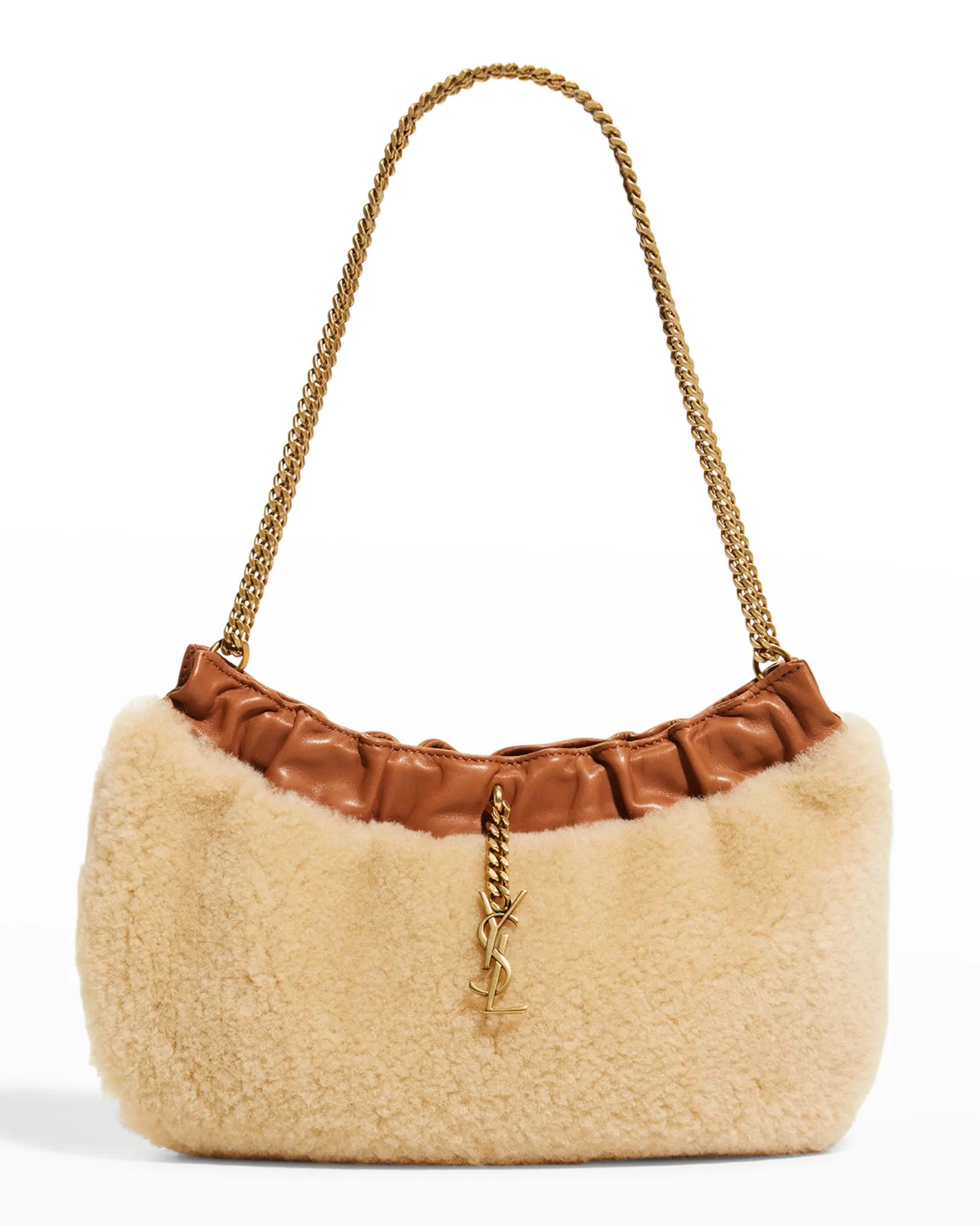 YLS SHEARLING PAC PAC HOBO BAG