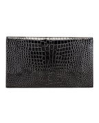 YLS UPTOWN CROC EMBOSSED CLUTCH BAG