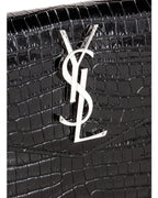YLS UPTOWN CROC EMBOSSED CLUTCH BAG