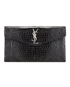 YLS UPTOWN CROC EMBOSSED CLUTCH BAG