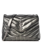 YLS MONOGRAM METALLIC CALFSKIN LOULOU BAG