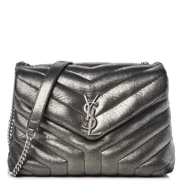 YLS MONOGRAM METALLIC CALFSKIN LOULOU BAG