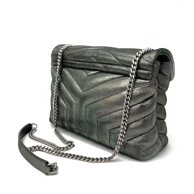 YLS MONOGRAM METALLIC CALFSKIN LOULOU BAG