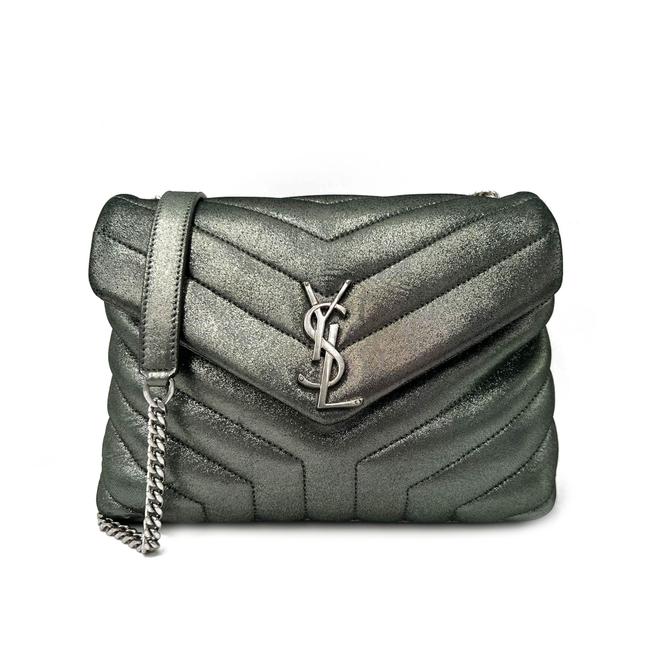 YLS MONOGRAM METALLIC CALFSKIN LOULOU BAG