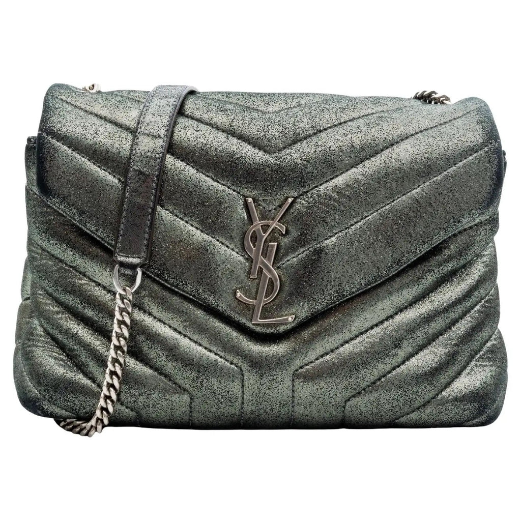 YLS MONOGRAM METALLIC CALFSKIN LOULOU BAG