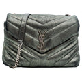 YLS MONOGRAM METALLIC CALFSKIN LOULOU BAG