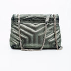 YLS MONOGRAM METALLIC CALFSKIN LOULOU BAG