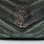 YLS MONOGRAM METALLIC CALFSKIN LOULOU BAG
