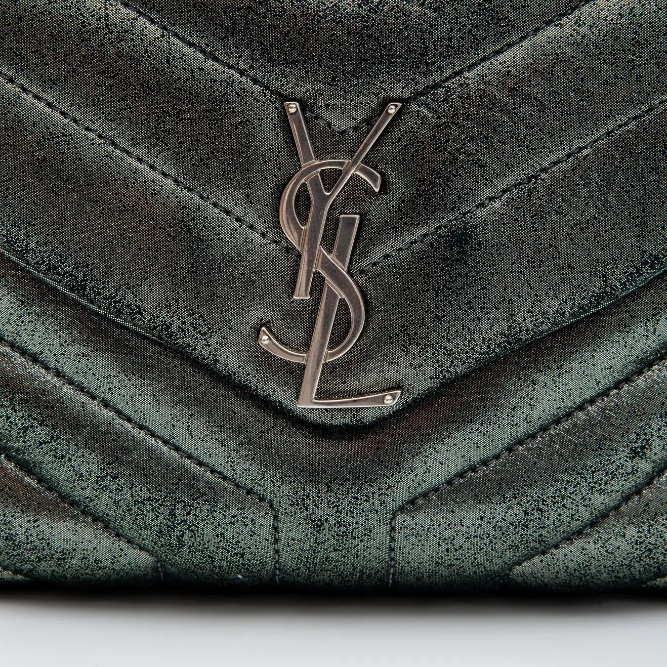 YLS MONOGRAM METALLIC CALFSKIN LOULOU BAG