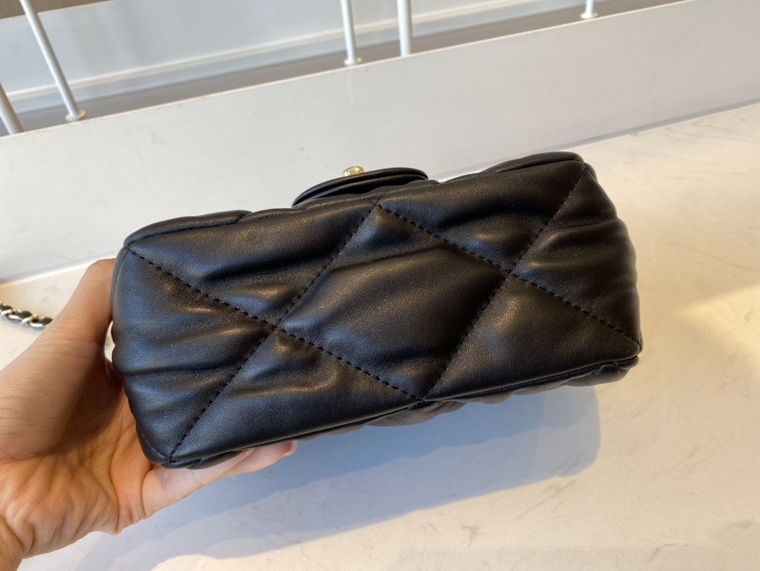 CHL - Small Flap Bag Gold Hardware Black For Women Handbags, Shoulder Bags 7.5in/19LO AS2232