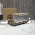 BB Small 1983 Check LiNike Bowling Bag White/Brown For Women, Women’s Bags 9.1in/23LO