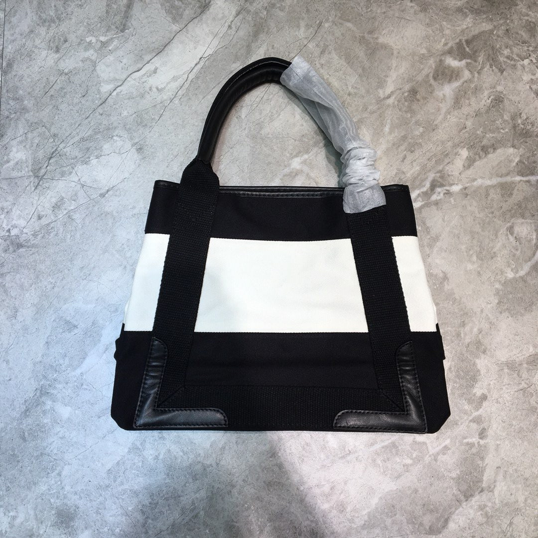 BLN-Ciaga Navy XS Tote Bag In Black And White, For Women,  Bags 12.6in/32LO