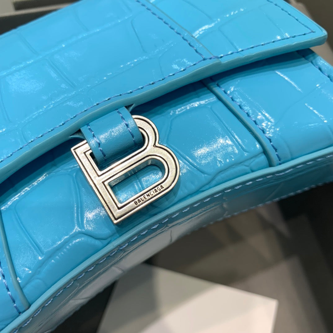 BLN-Ciaga Hourglass Mini Handbag In Blue, For Women,  Bags 4.7in/12LO