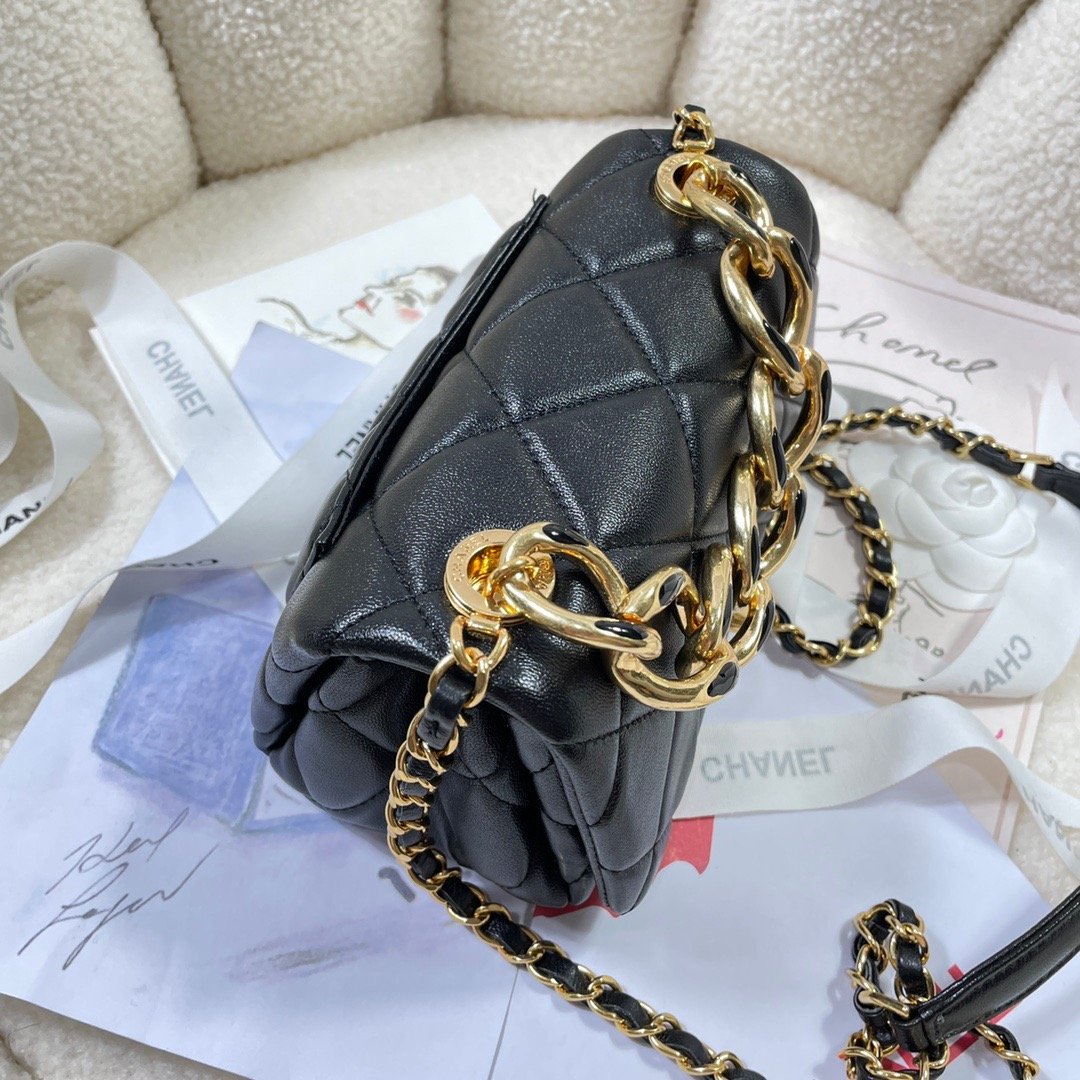 CHL - Mini Flap Bag Gold Hardware Black For Women Handbags, Shoulder Bags 6.7in/17LO AS3365