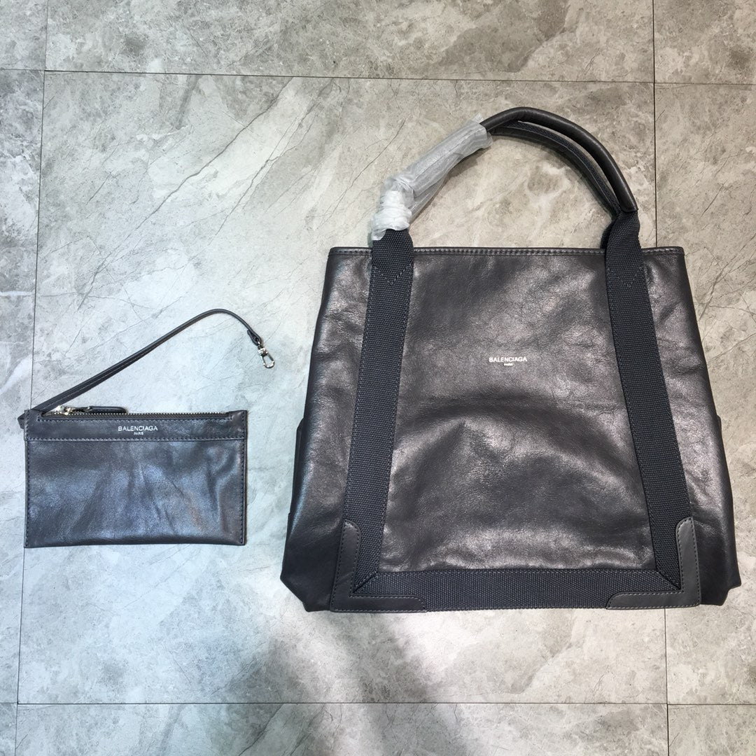 BLN-Ciaga Navy Medium Cabas Tote Bag In Gray, For Women,  Bags 14.1in/36LO