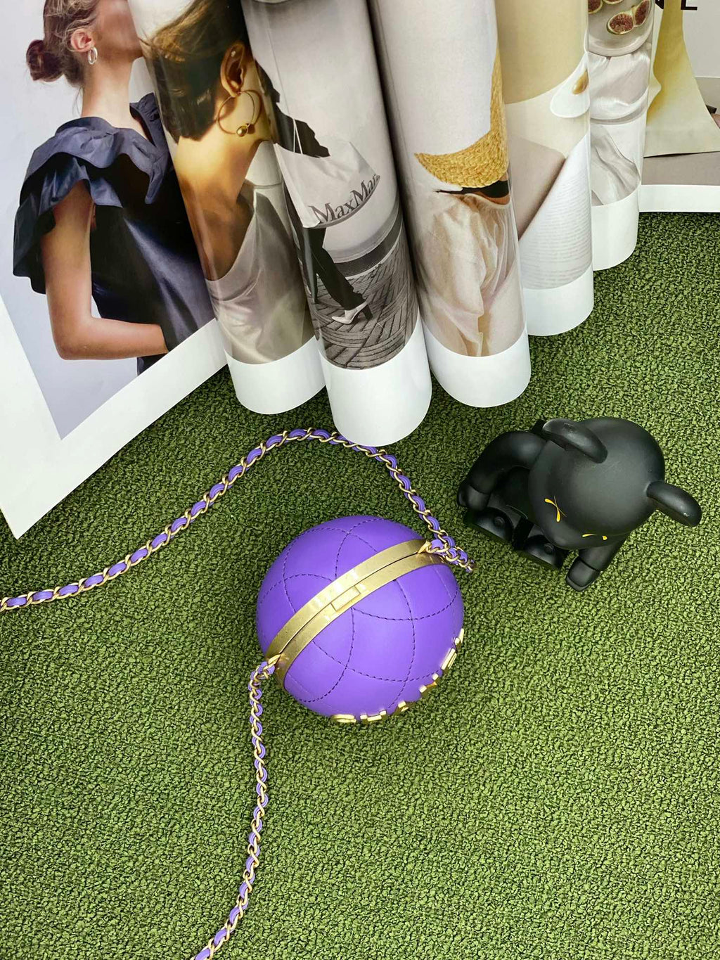CHL -  Ball Bag Purple and Gold Chain Bag For Women 23.5LO/9.25in