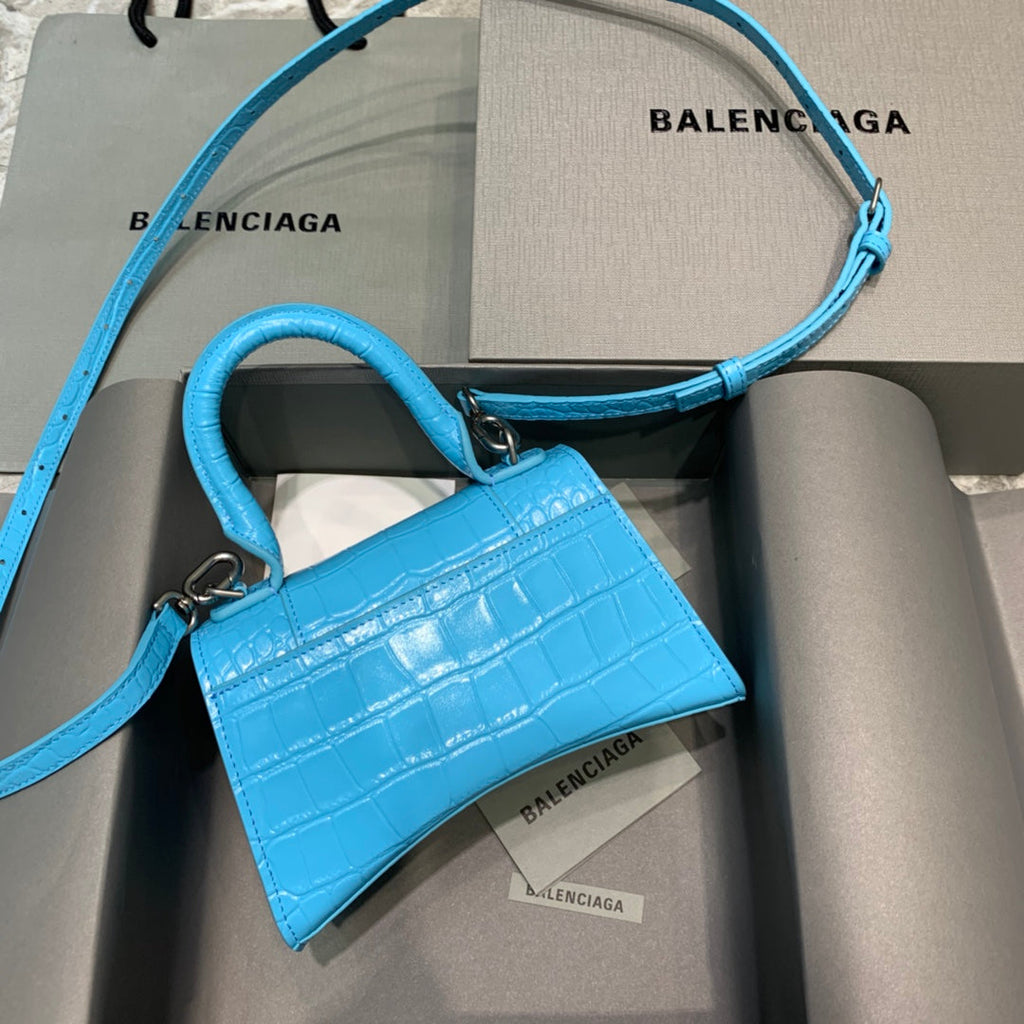 BLN-Ciaga Hourglass XS Handbag In Blue, For Women,  Bags 7.4in/19LO 5928331LR6Y4624