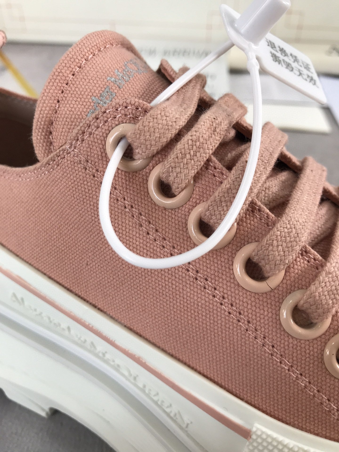 Alex - McQueen Tread Slick Lace Up Cotton Brown For Men
