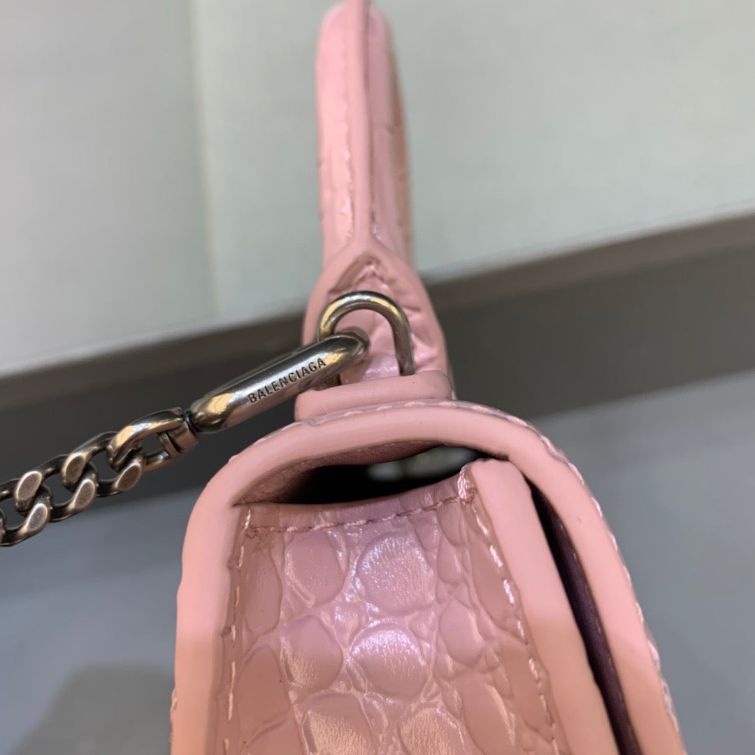 BLN-Ciaga Hourglass Mini Handbag With Chain In Light Pink, For Women,  Bags 4.7in/12LO