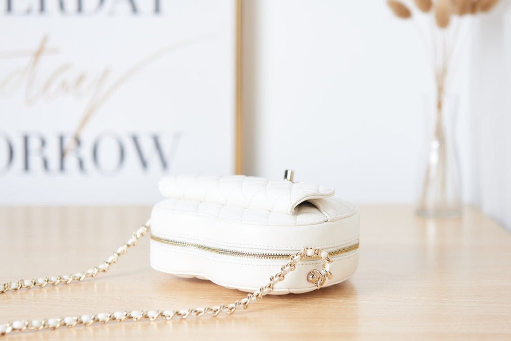 CHL - Mini Heart Bag White For Women 7in/18LO AS3191 B07958 10601