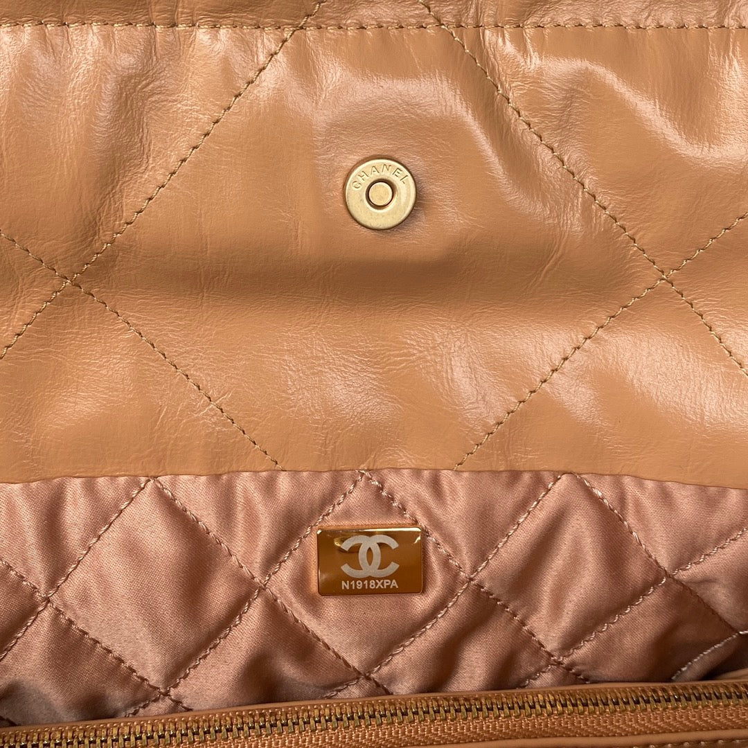 CHL -  22 Handbag Gold Hardware Shiny Camel For Women Handbags, Shoulder Bags 16.5in/38LO AS3261 B08037 NB356