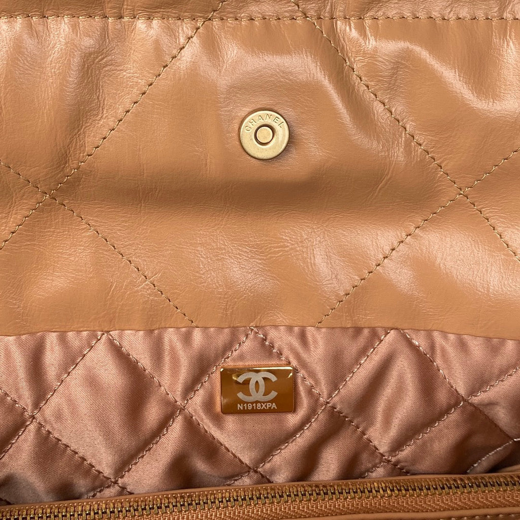 CHL -  22 Handbag Gold Hardware Shiny Camel For Women Handbags, Shoulder Bags 16.5in/38LO AS3261 B08037 NB356