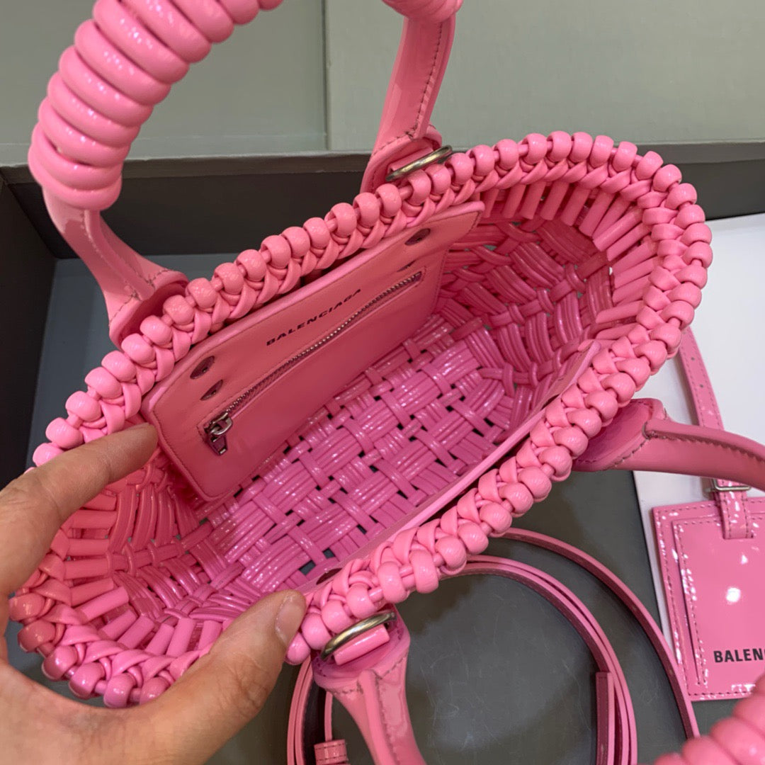 BLN-Ciaga Bistro XS Basket With Strap In Pink, For Women,  Bags 16.1in/41LO 6713422IE3Y5812