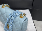 CHL - Mini Flap Bag Gold-Tone Metal Blue Bag For Women 13LO/5in