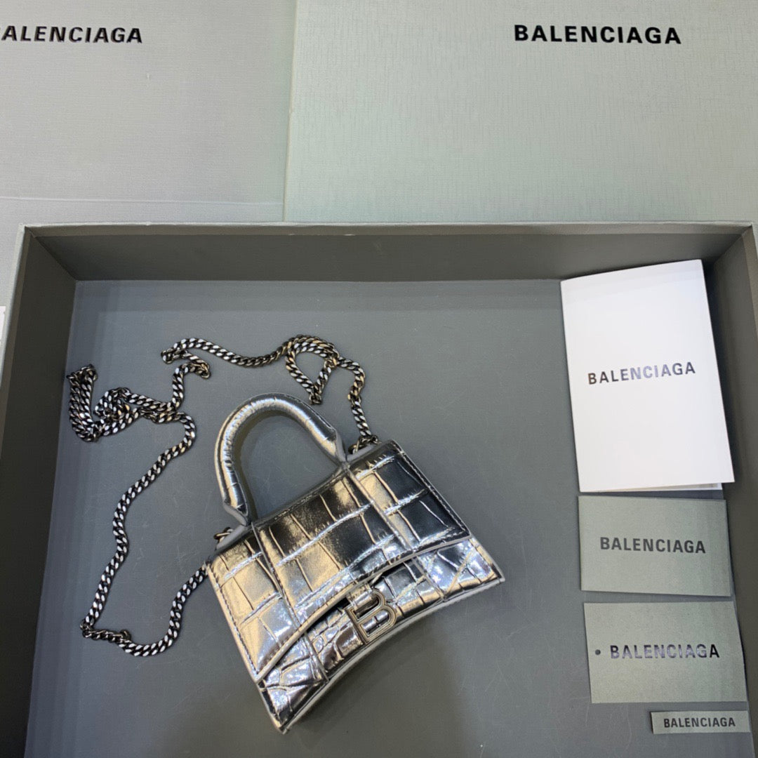 BLN-Ciaga Hourglass Mini Handbag With Chain In SliTLM -, For Women,  Bags 4.7in/12LO