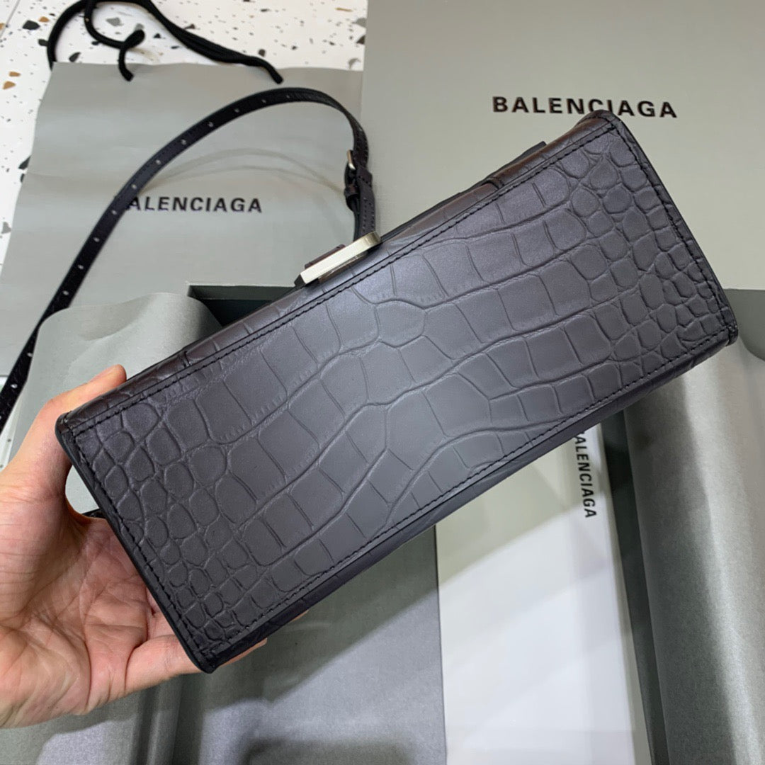BLN-Ciaga Hourglass Small Handbag In Dark Grey, For Women,  Bags 9in/23LO 5935462107U1309