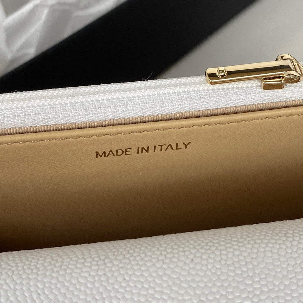 CHL - Small Flap Bag Gold Hardware White For Women Handbags, Shoulder Bags 7.5in/19LO AP2840