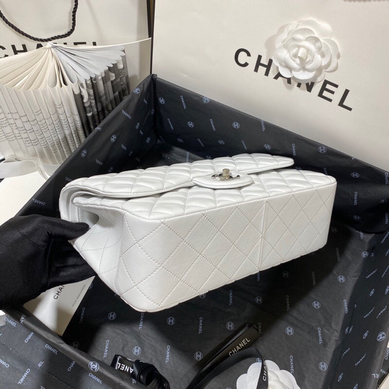CHL - Large Classic Handbag SilLusso Official - Hardware White For Women Handbags, Shoulder Bags 11.8in/30LO