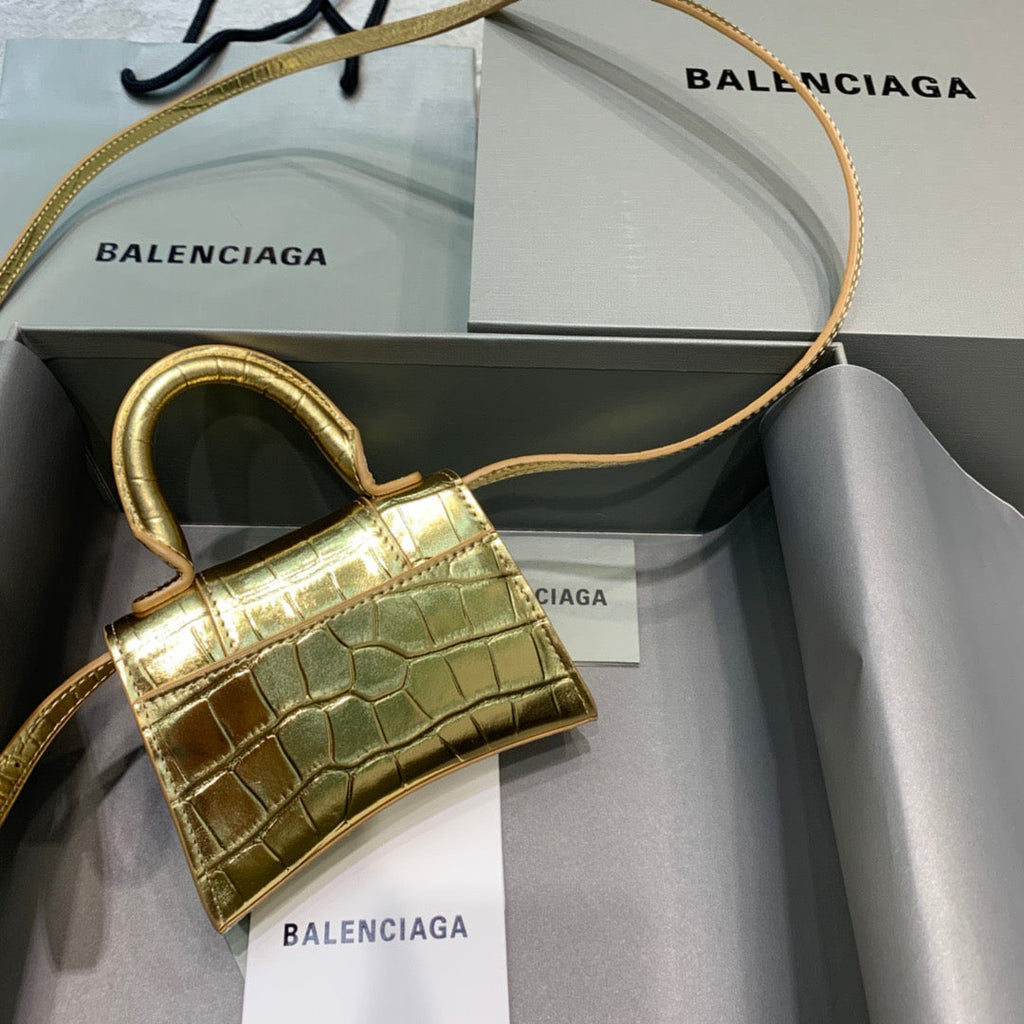 BLN-Ciaga Hourglass Mini Handbag In Gold, For Women,  Bags 4.7in/12LO