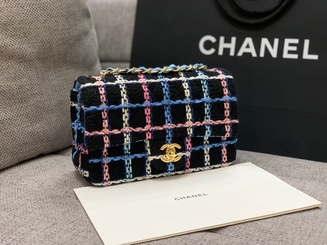 CHL - Navy Sparkle Tweed Classic Mini Rectangular Flap Bag For Women 20LO/7.5in