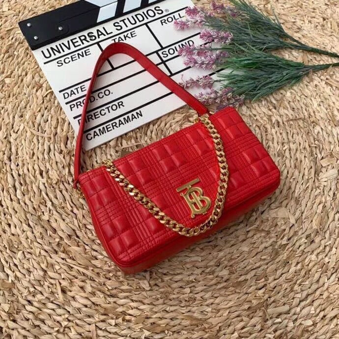B-Berry - BB  Quilted Medium Lola Bag Monogram Red For Women, Bags 11in/28LO