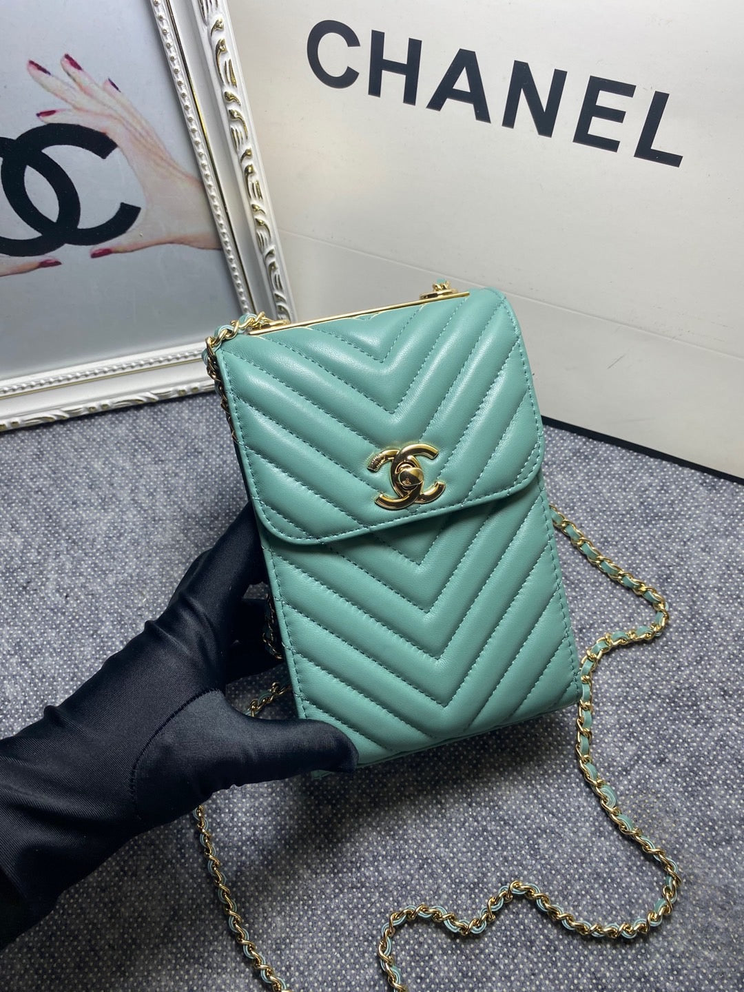 CHL -  Chevron Trendy CHL -  Phone Mint Bag For Women 18LO/7in