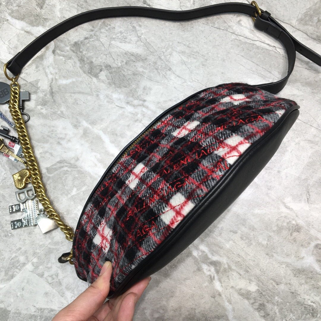 BLN-Ciaga Souvenir XXS Belt Bag In Checkered Red, For Women,  Bags 11.8in/30LO
