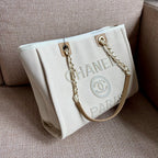 CHL -  Deauville Tote Tweed Bag SuMM - er Collection White For Women 15.7in/40LO