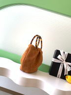 Chanel 2026 Pouch 24cm Brown Tortoiseshell Suede Effect Plexi