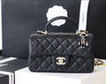 CHL -  Flap Bag Mini Doll Handle Bag 20LO Black