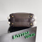 BV Wallace Mini Bag Brown White Lamb Fur Leather