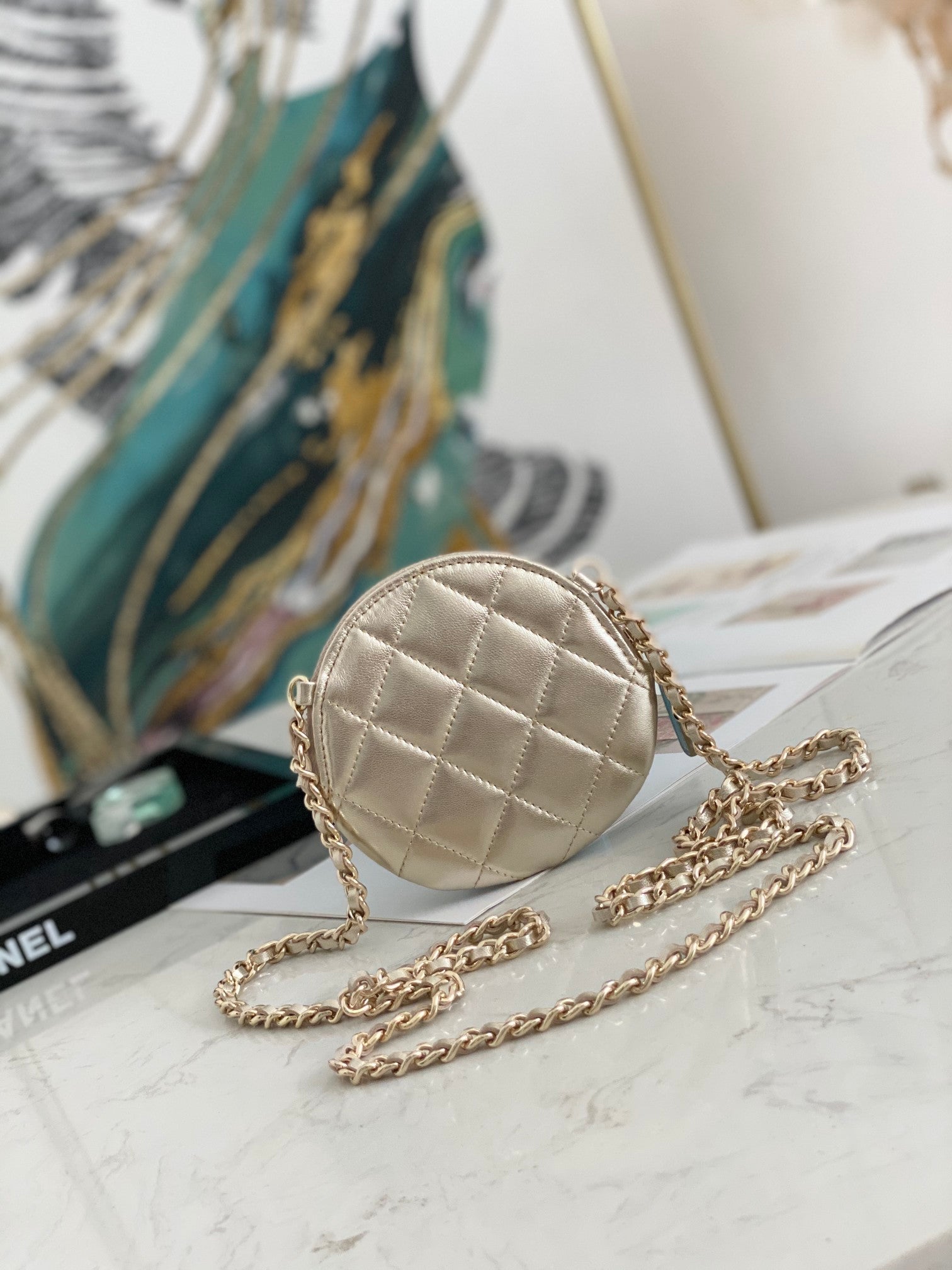 CHL -  Camellia Clutch With Chain Gold Bag For Women 11LO/4in