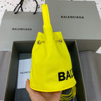 BLN-Ciaga Le Cagole Medium Bucket Bag In Yellow, For Women,  Bags 11.8in/30LO