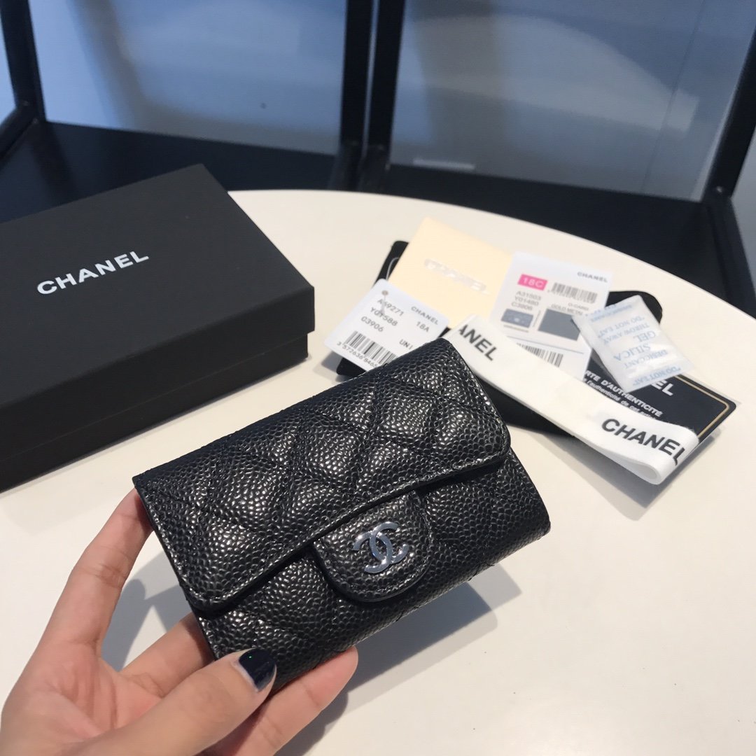 CHL -  Classic Card Holder SilLusso Official - Hardware Black For Women Wallet 4.5in/11.5LO