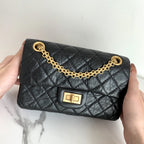 CHL - Mini 2.55 Handbag Black For Women Gold Toned Hardware 7.8in/20LO AS0874 Y04634 94305