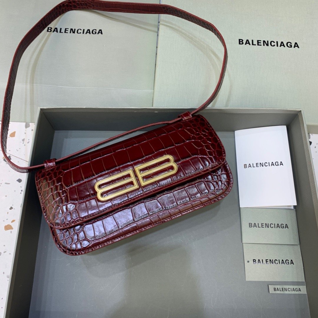 BLN-Ciaga Gossip Small Shoulder Bag Dark Red, For Women,  Bags 9.1in/23LO