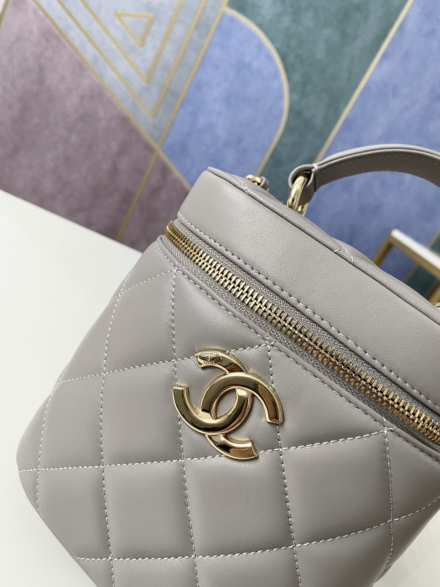 CHL - Vanity Case Gold Hardware Grey For Women Handbags, Shoulder Bags 9.4in/24LO 